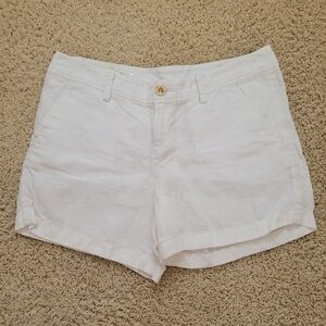 Lily Pulitzer The Calla Short 100% Linen White Shorts 8 Summer Beach Preppy